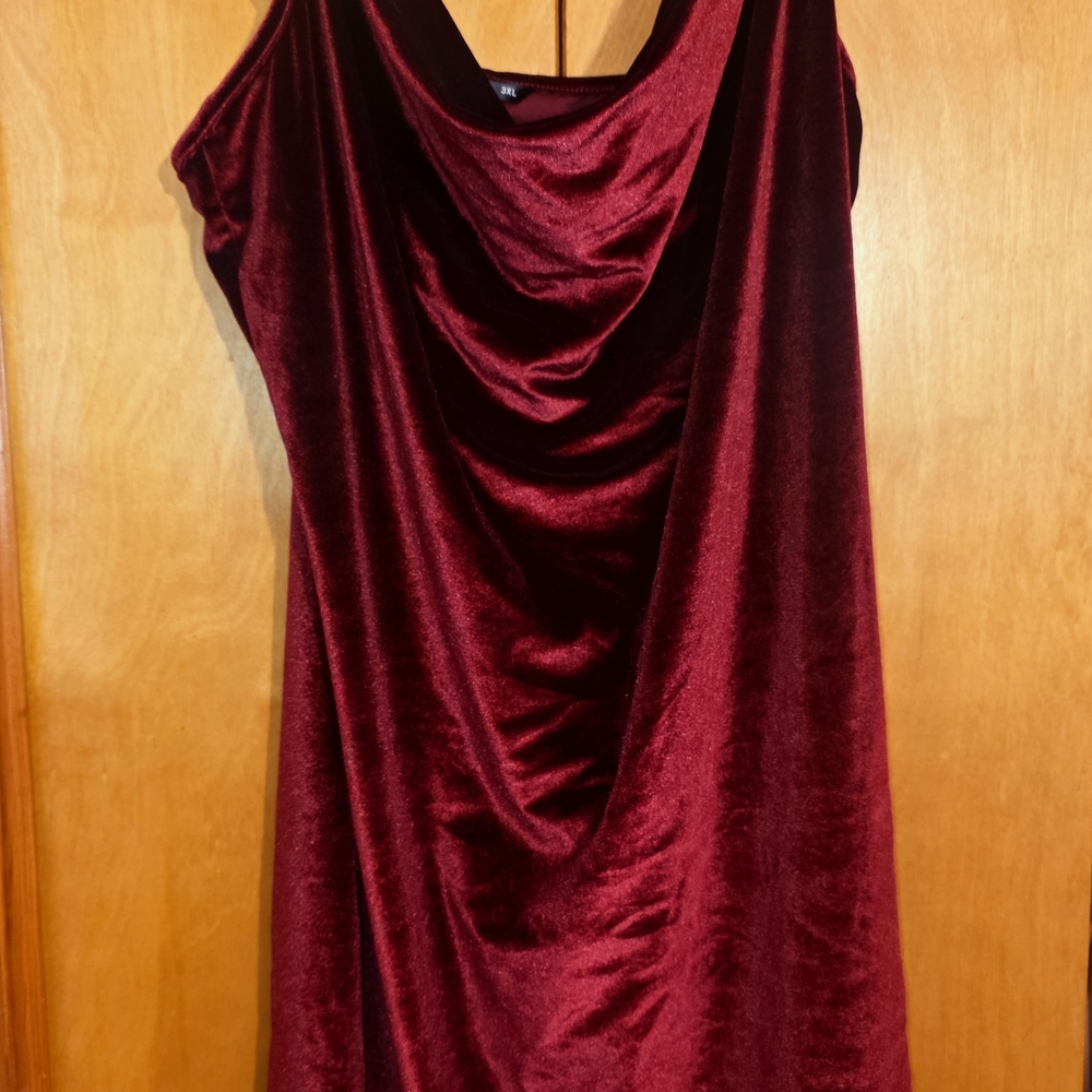 Elegant Burgundy Velvet Dress